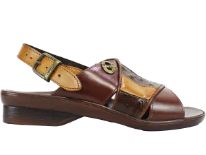 OPELA Leather Cognac Wheat Sandal