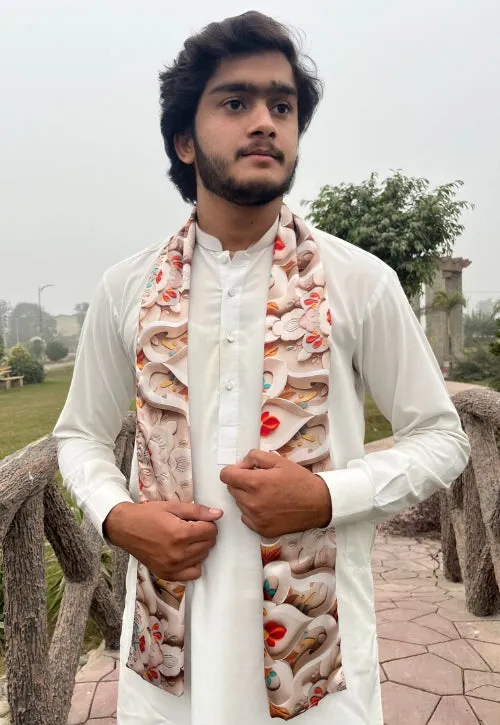 PAKISTAN BRAND SCARF FOR MEN - SEAMLESS FLORAL