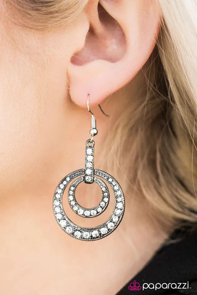 Paparazzi Earring ~ Cant Dull My Sparkle - White