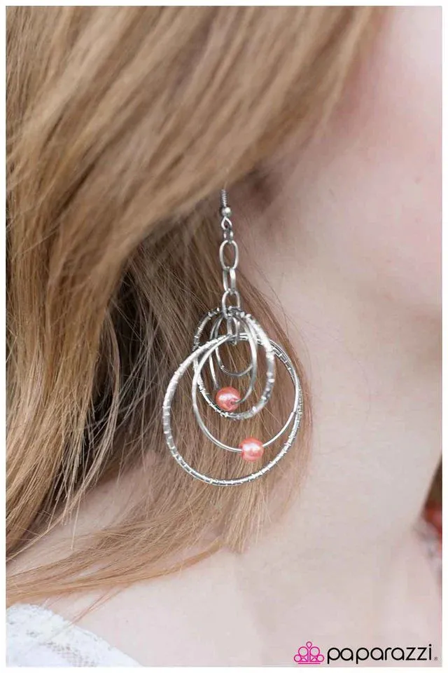 Paparazzi Earring ~ In Your Atmosphere - Orange