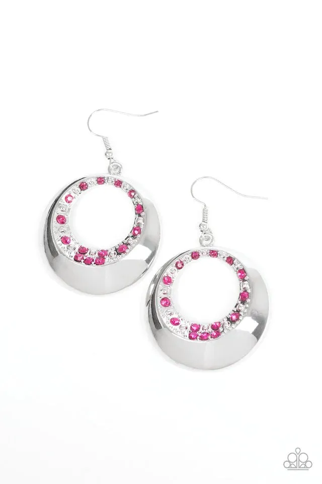 Paparazzi Earring ~ Ringed In Refinement - Pink