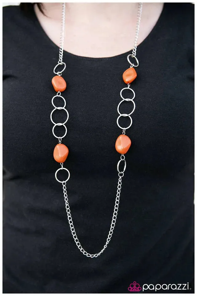 Paparazzi Necklace ~ Less Is More - Orange