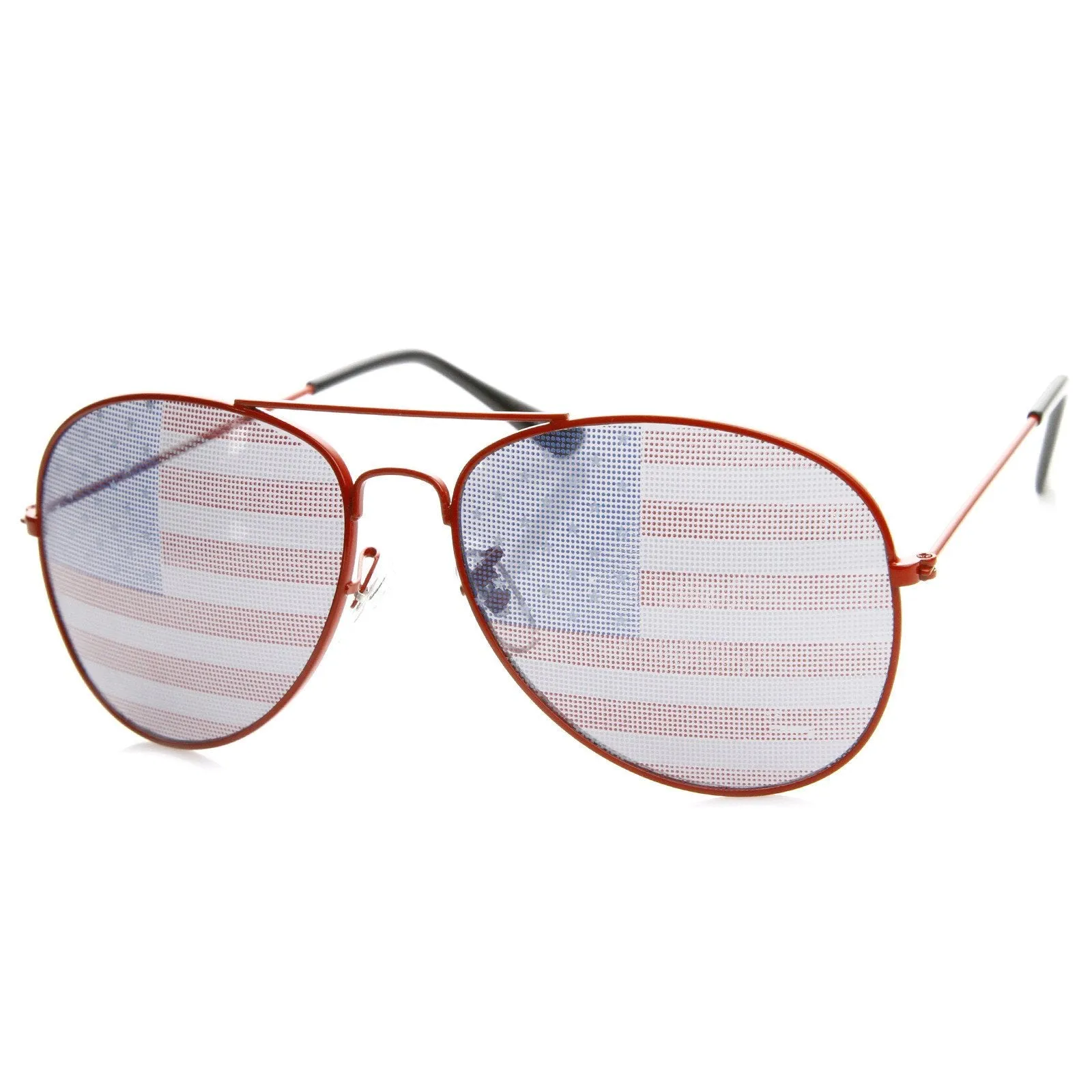 Party Independence Day USA Flag Aviator Sunglasses 8954