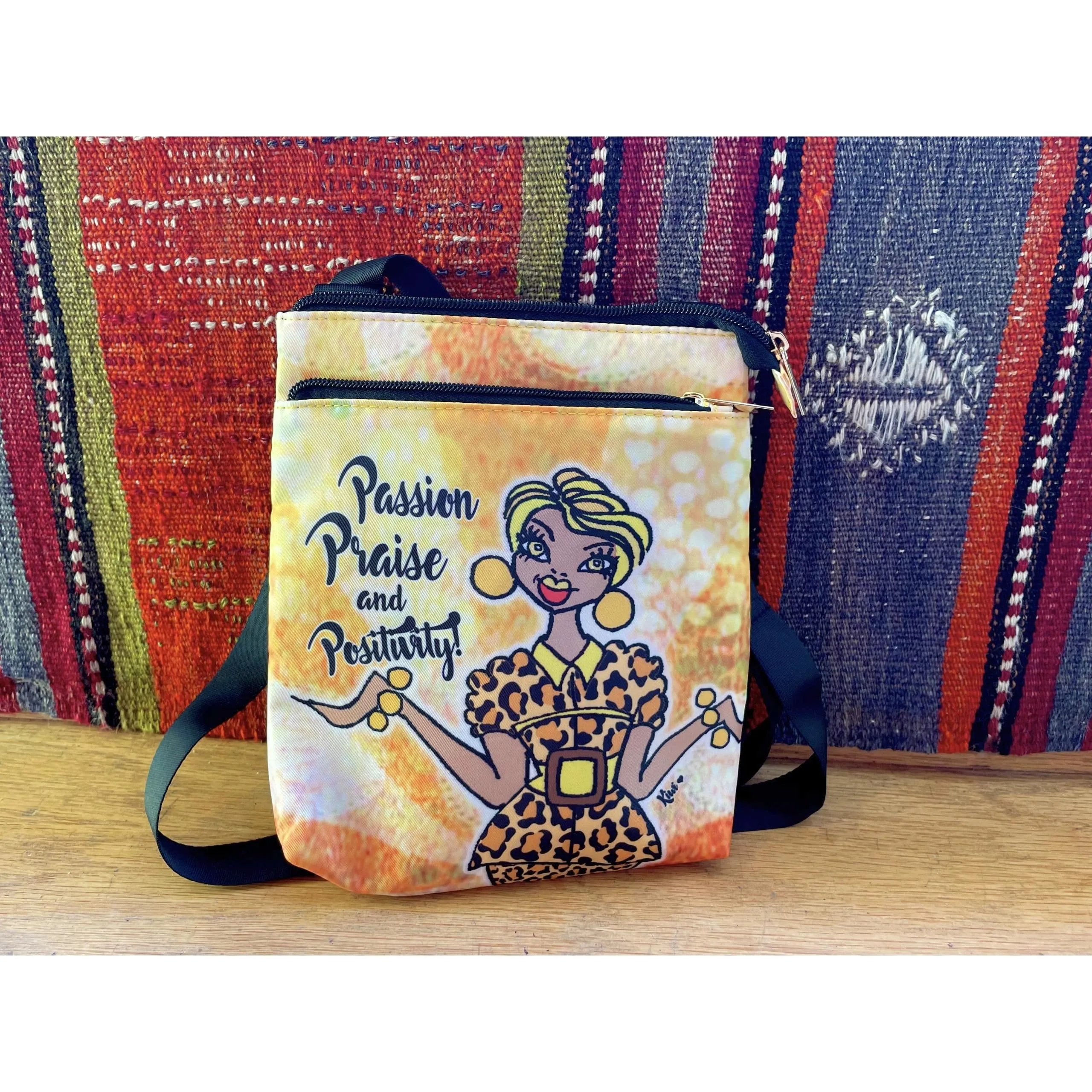 Passion, Praise and Positivity Crossbody Travel Purse