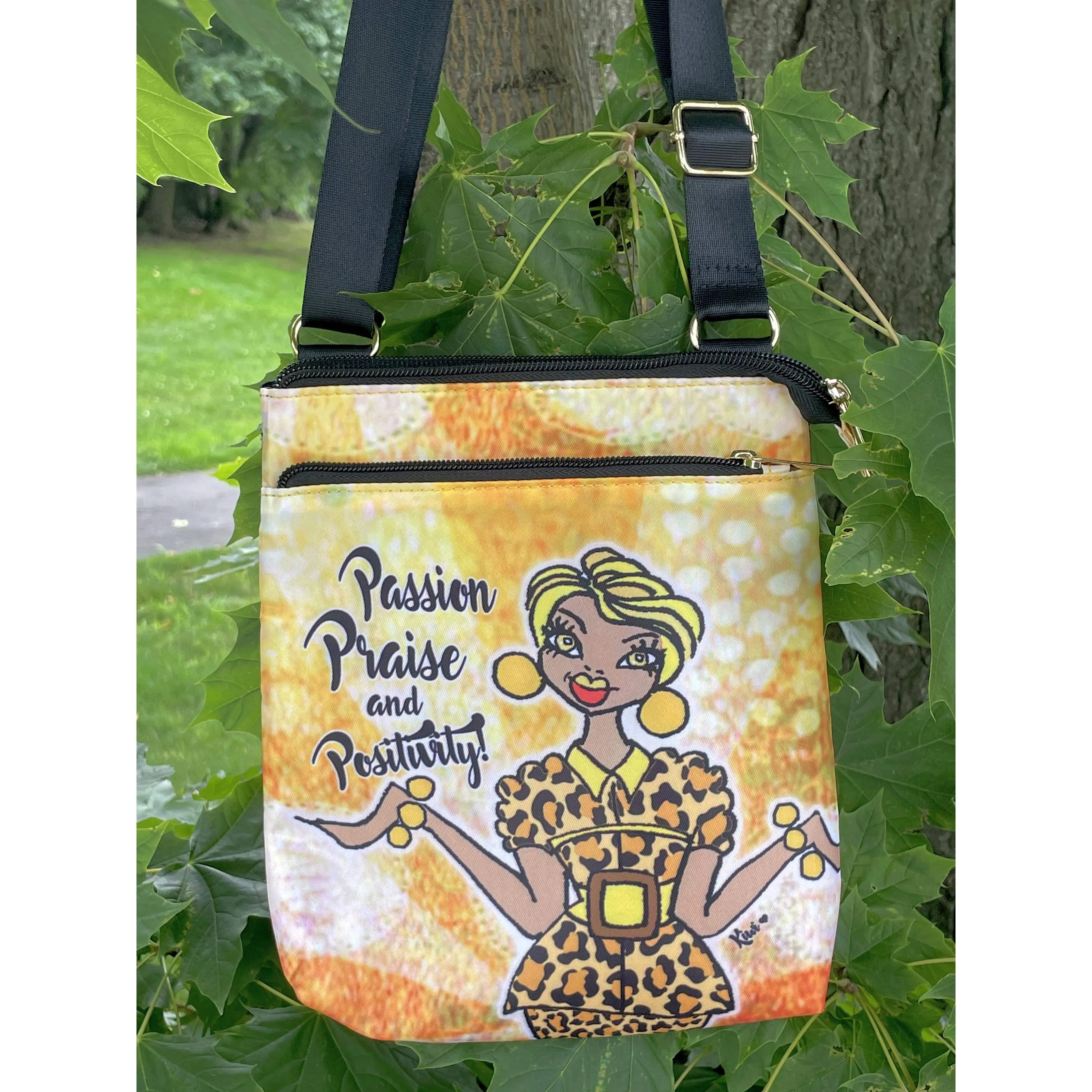 Passion, Praise and Positivity Crossbody Travel Purse