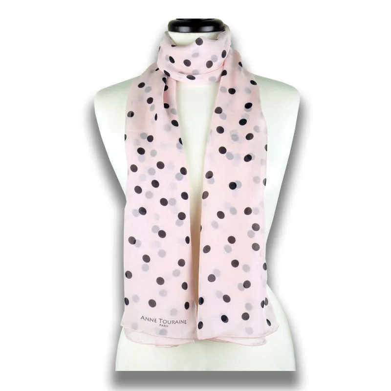 PINK POLKA DOT SCARF - 67x26"