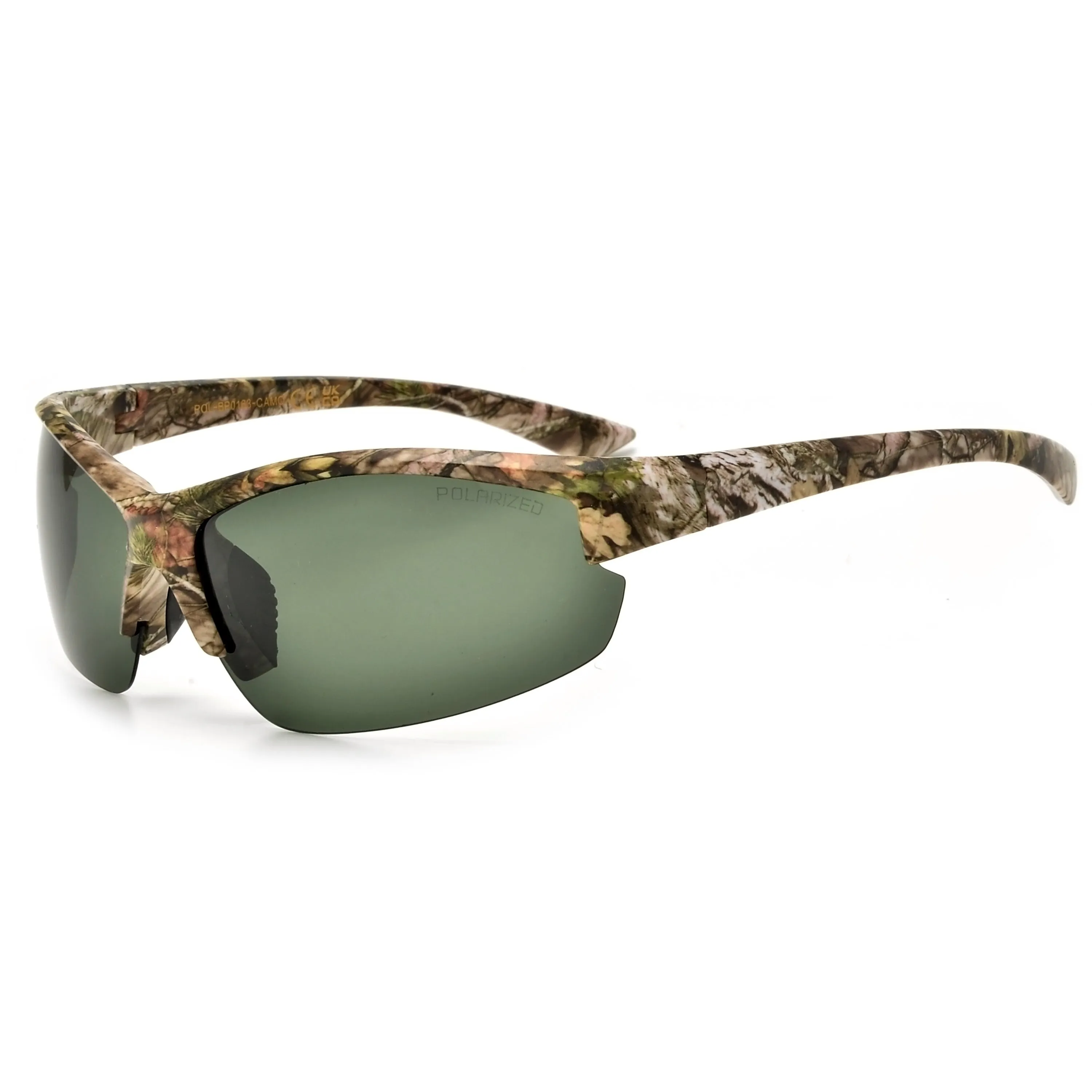 Polarized Sporty Light Weight Half Frame Hunting Camo Sunglasses