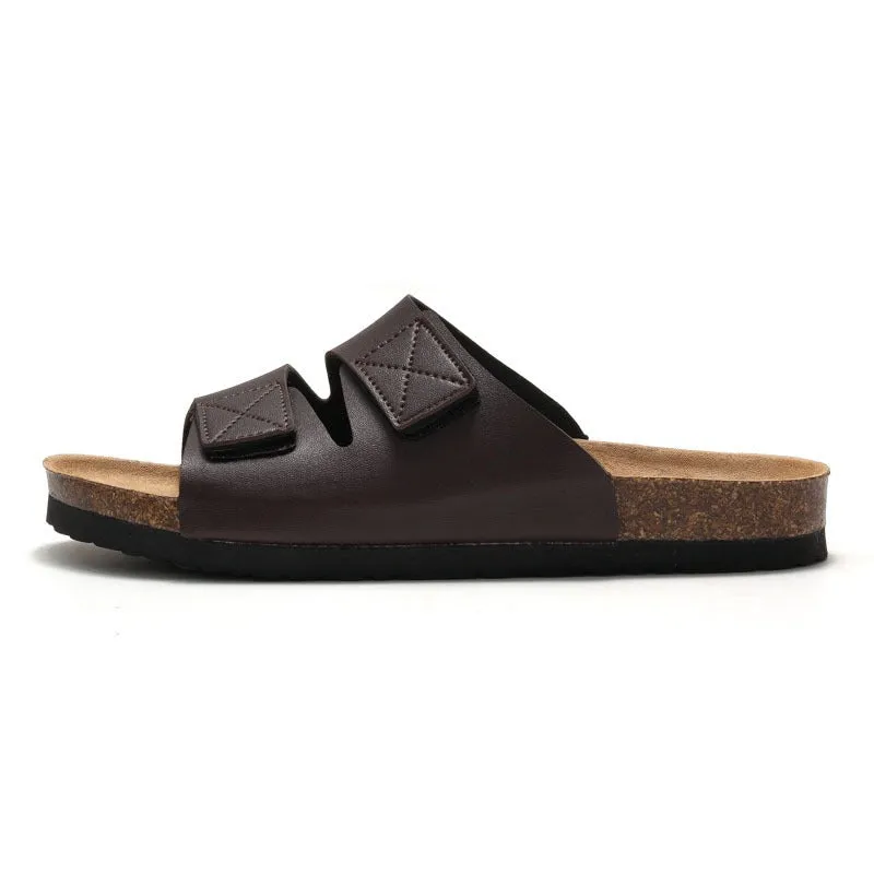 Pre Order:  Velcro Strap Leather Beach Sandals