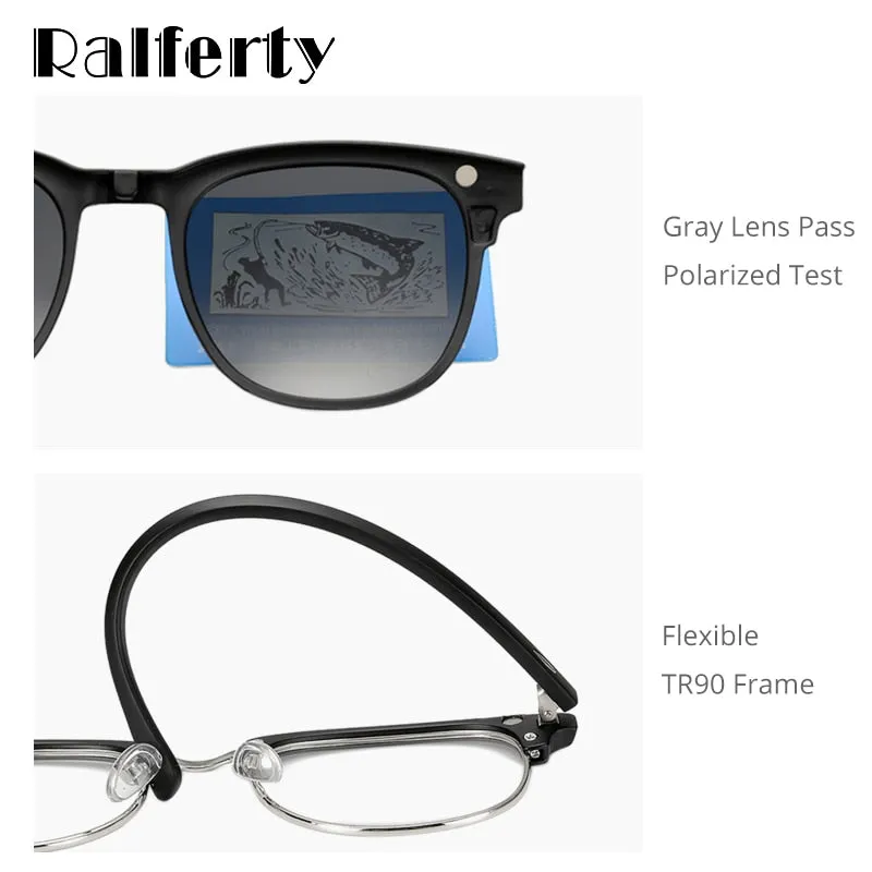 Ralferty Magnet Sunglasses Men Women Luxury Brand Polarized Uv400 5 In 1 Clip On Grade Glasses Frame