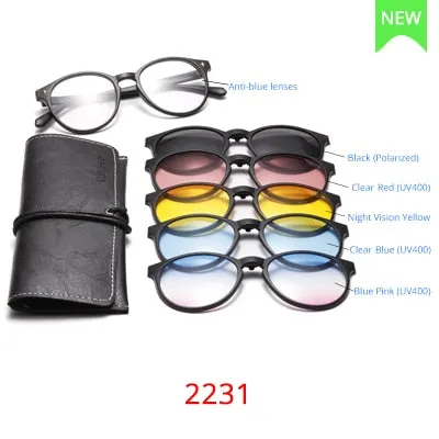 Ralferty Magnet Sunglasses Men Women Luxury Brand Polarized Uv400 5 In 1 Clip On Grade Glasses Frame