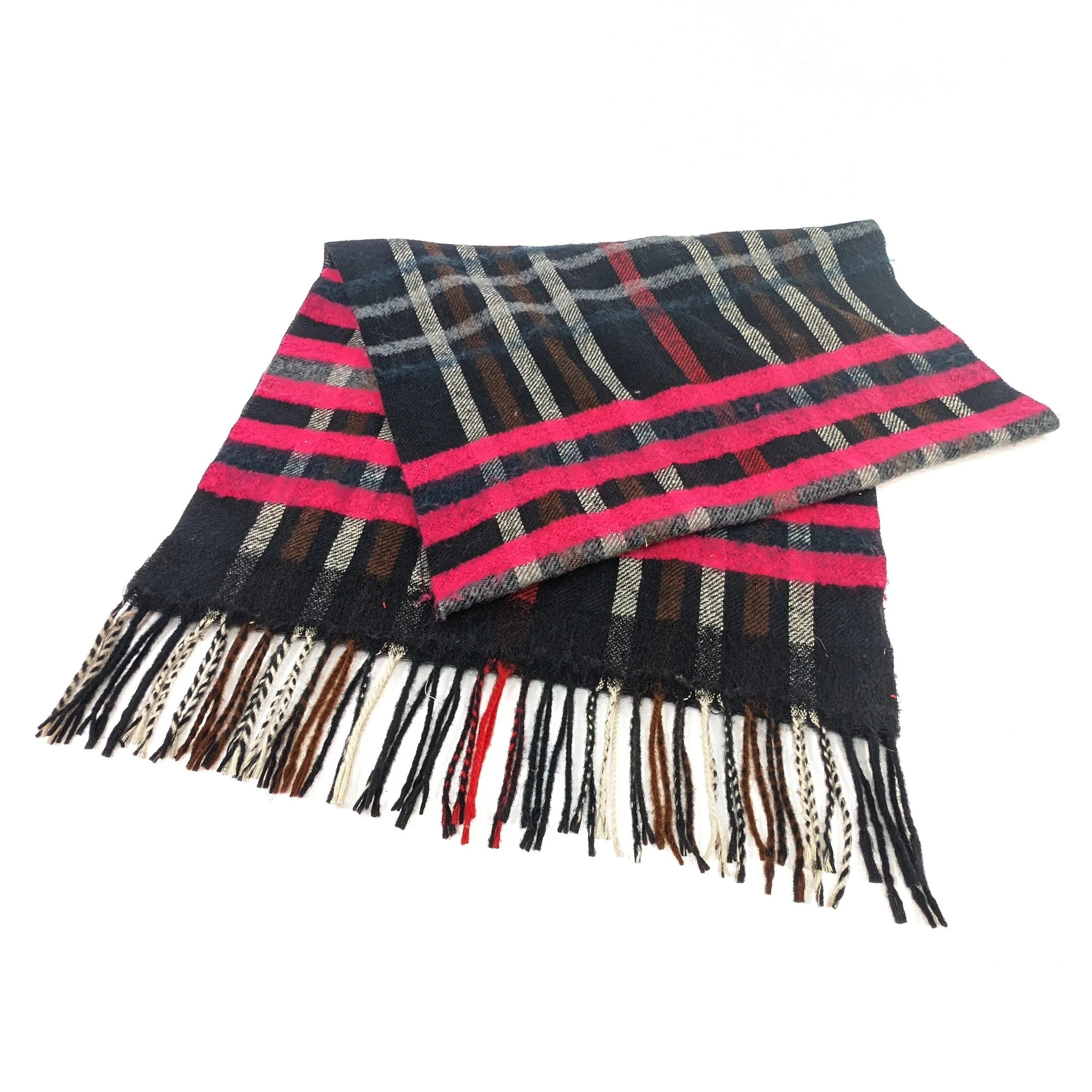 Ruen - Check Unisex Scarf (60x200cm) - Black/Pink