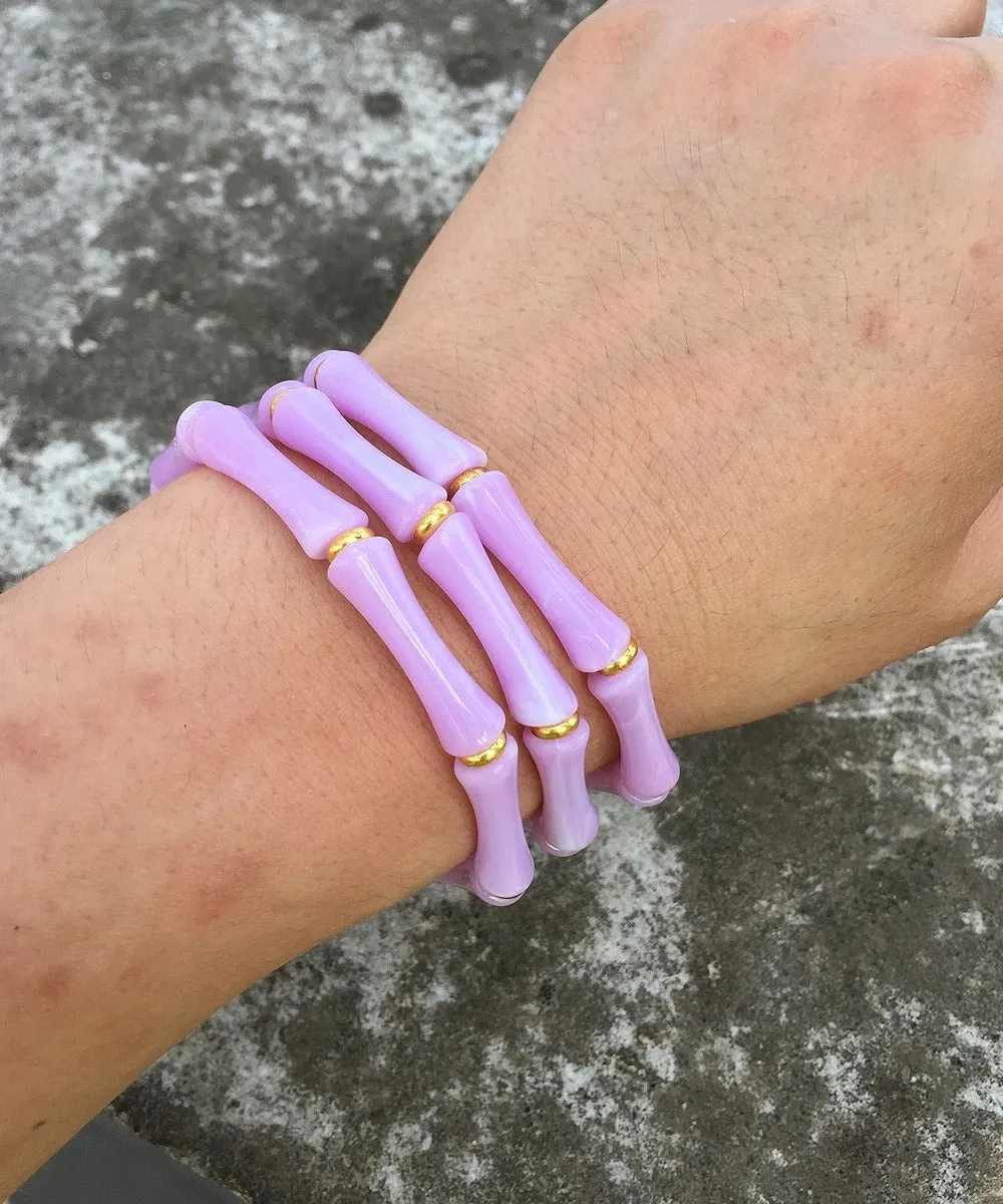 Set of 3 Marble Resin Gold Link Bangles