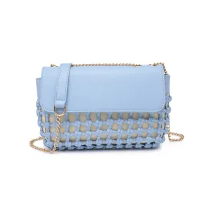 SKY BLUE VEGAN LEATHER BRAIDED CROSSBODY