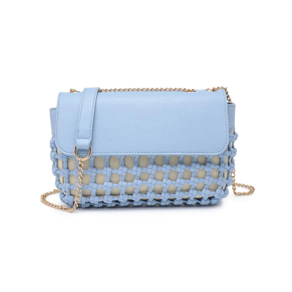 SKY BLUE VEGAN LEATHER BRAIDED CROSSBODY