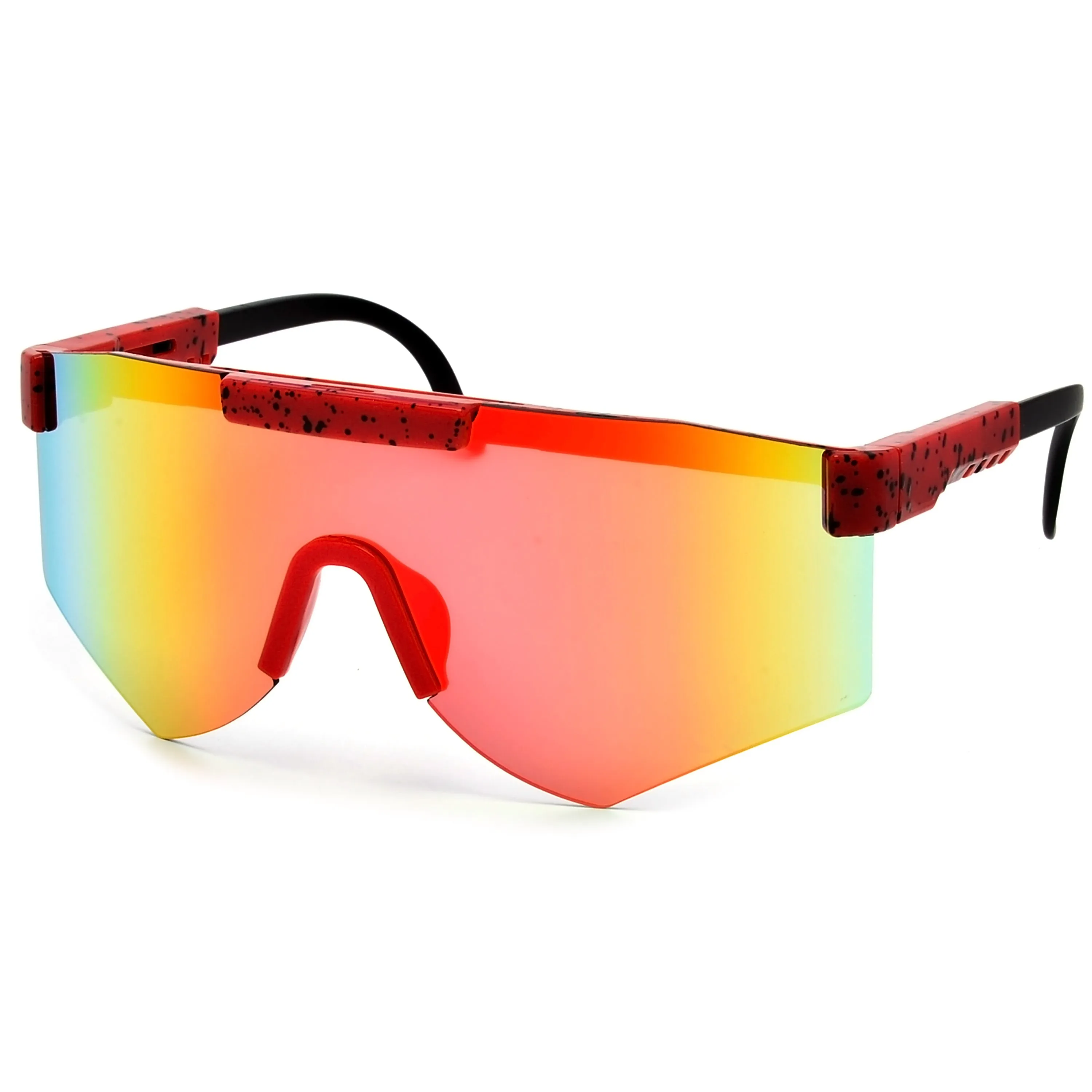 Sporty Rimless Paint Splatter Frame Shields