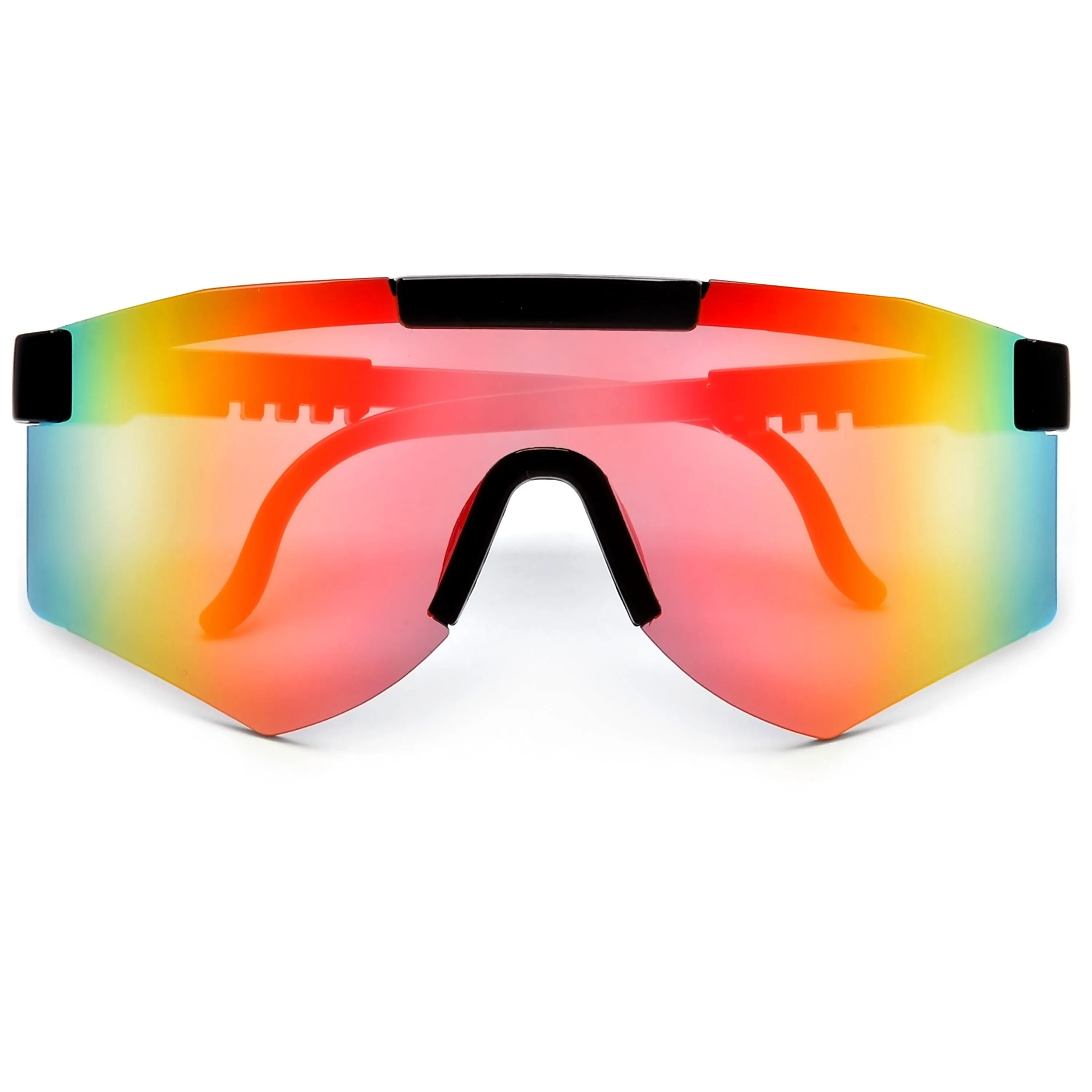 Sporty Rimless Paint Splatter Frame Shields