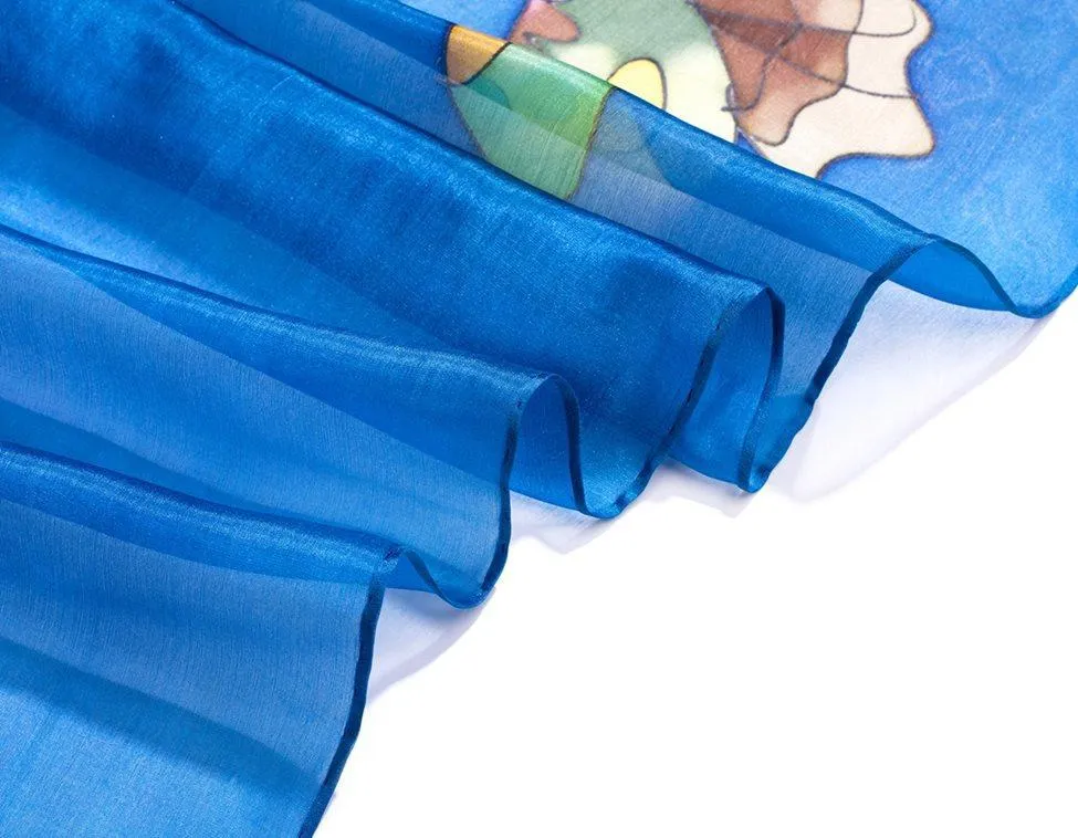 Square Hand Painted Silk Scarf - Butterfly