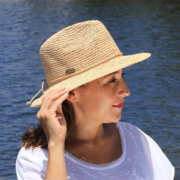 Sundaise Callie Raffia Fedora - Natural