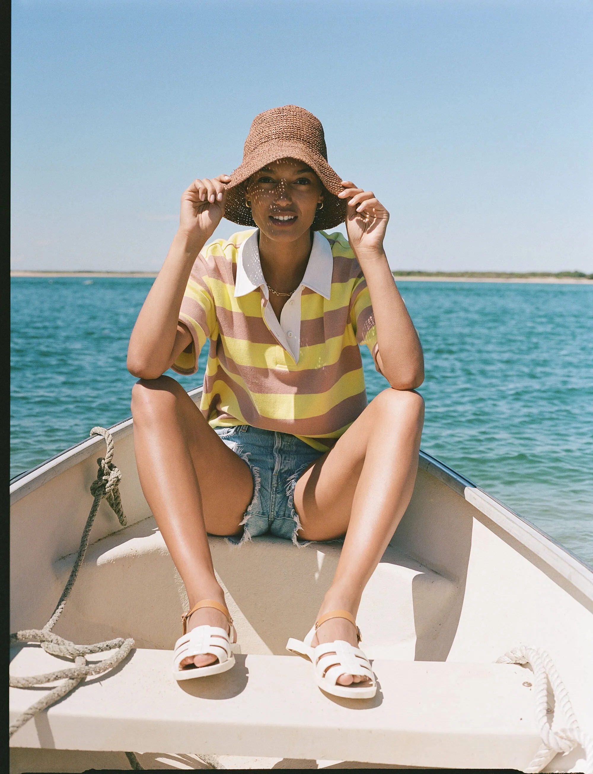 Tan Raffia Bucket Hat