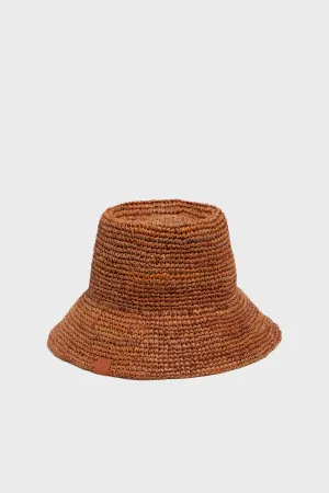 Tan Raffia Bucket Hat