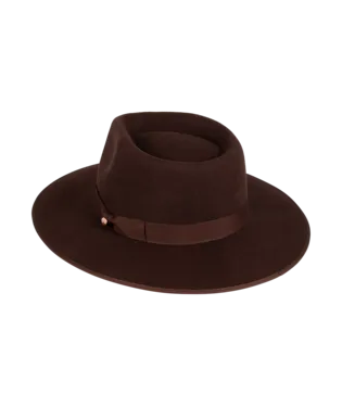 Tara Womens Mid Brim Fedora Chocolate