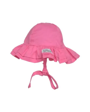 UPF 50  Double Ruffle Hat – Candy Pink