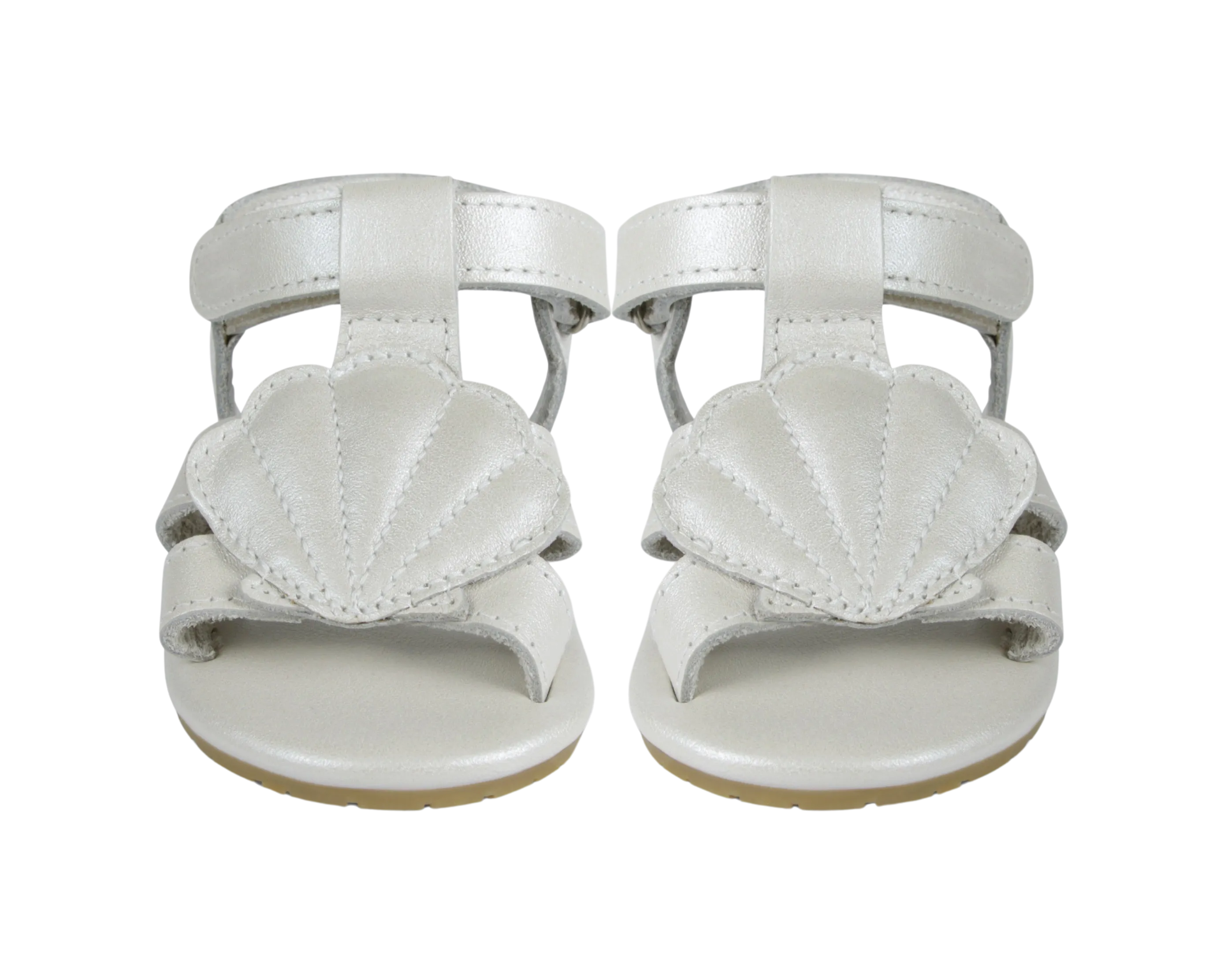 Ushy | Scallop | Off White Metallic Leather