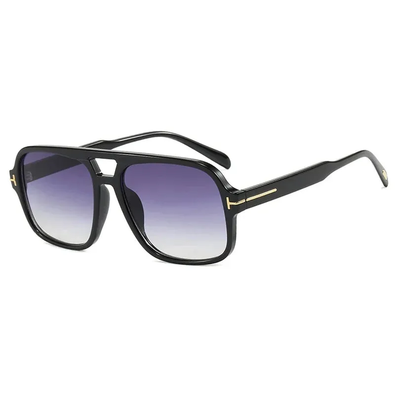 VAIGE Oversized Square Sunglasses with Double Bridges, UV400 Protection, Plastic Frame and Lenses, 60mm Wide and 53mm High