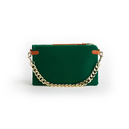 Velvet Envelope Bag with Gold Chain