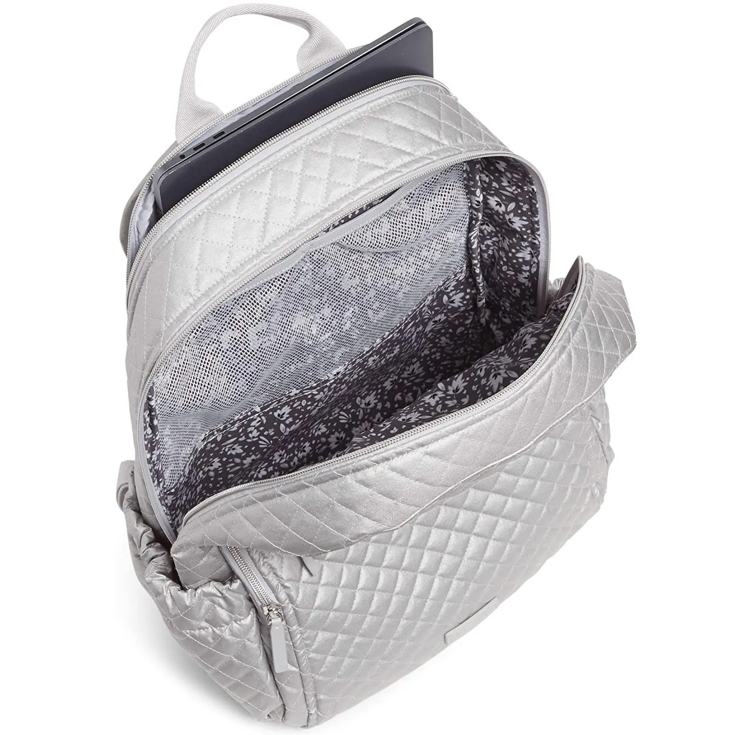 Vera Bradley Women's Signature Cotton Campus Backpack | Silver Pearl