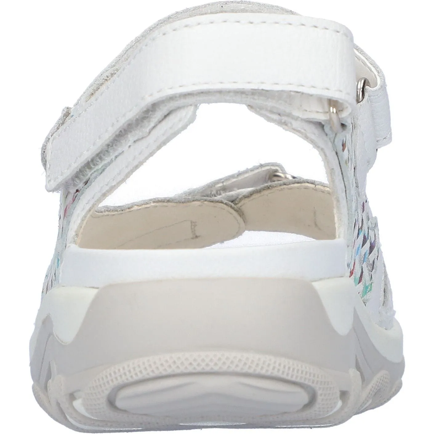 Waldlaufer 448001 233 150 Hanni Ladies White Multi Leather Arch Support Touch Fastening Sandals