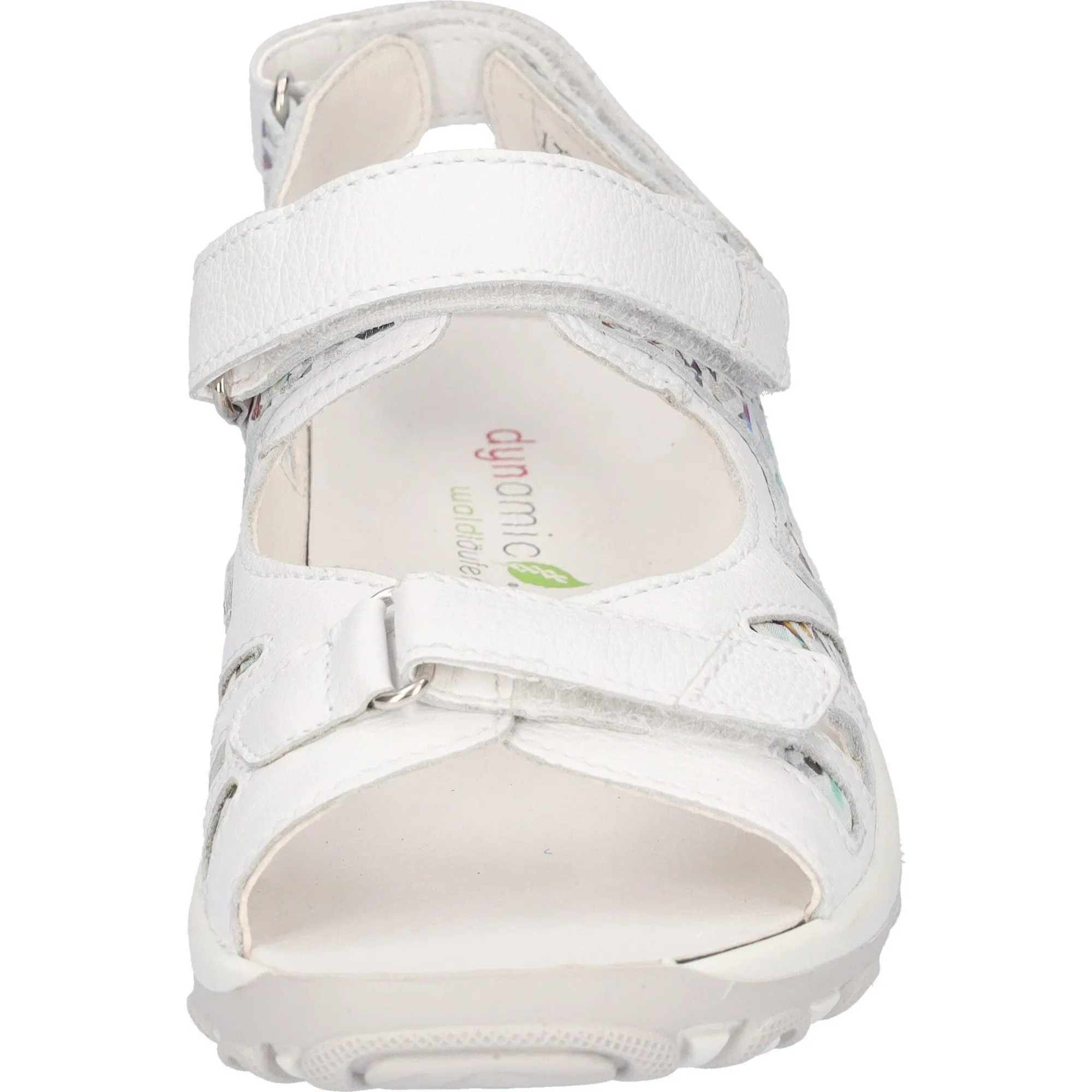 Waldlaufer 448001 233 150 Hanni Ladies White Multi Leather Arch Support Touch Fastening Sandals